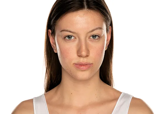 未加工の人物ポートレート写真。